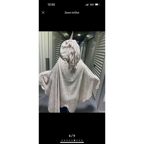 Justice Blanket novelty character unicorn hooded throw blanket/shawl - Picture 5 of 8